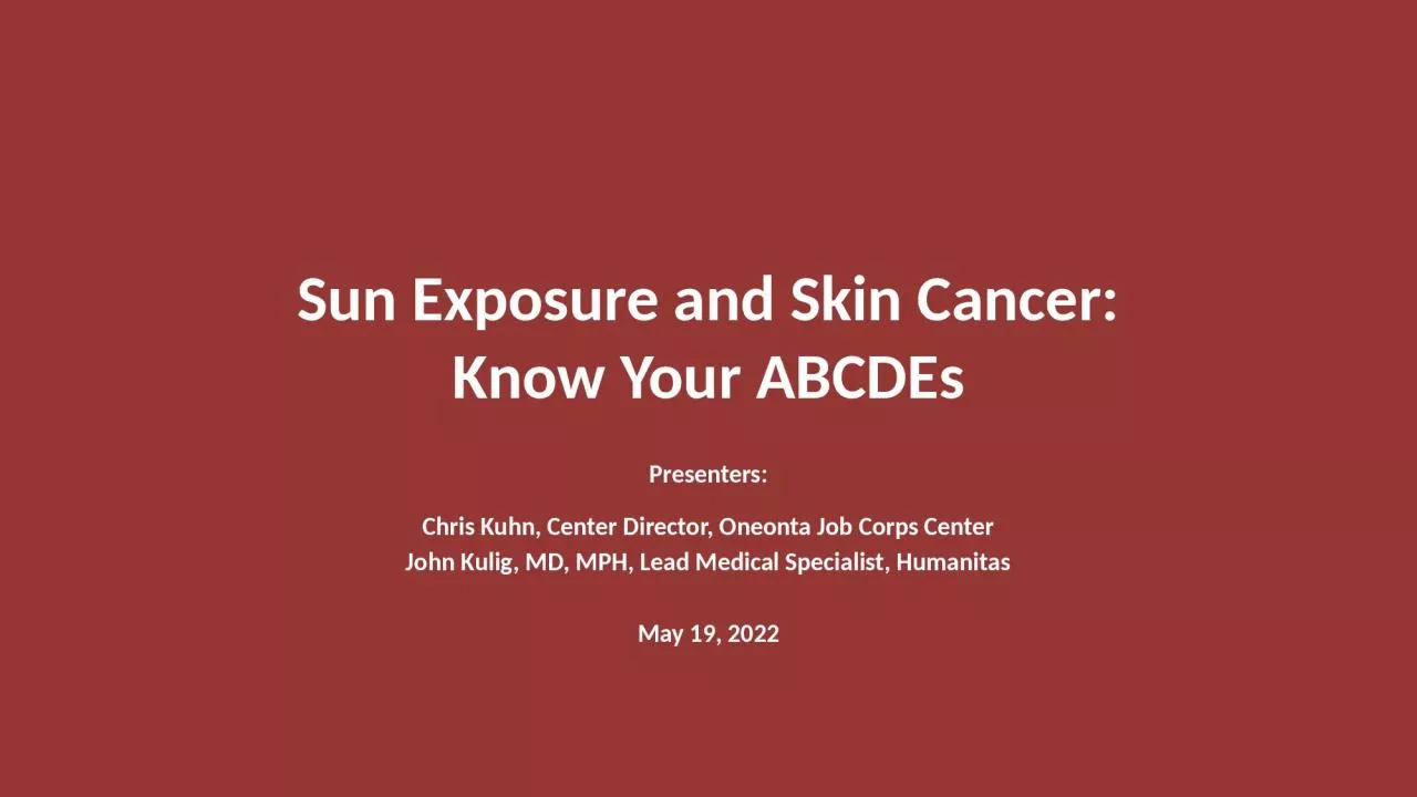 Sun Exposure and Skin Cancer: