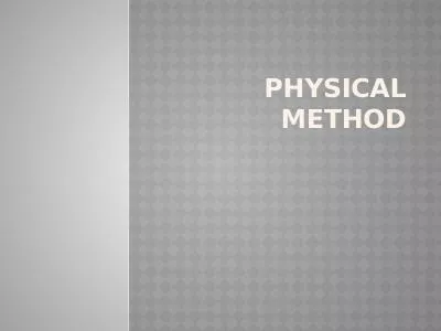 Physical method Cryotherapy