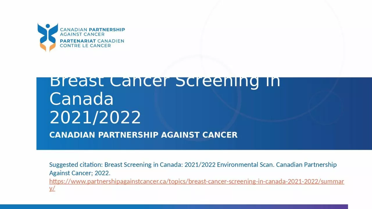 Breast Cancer Screening in Canada