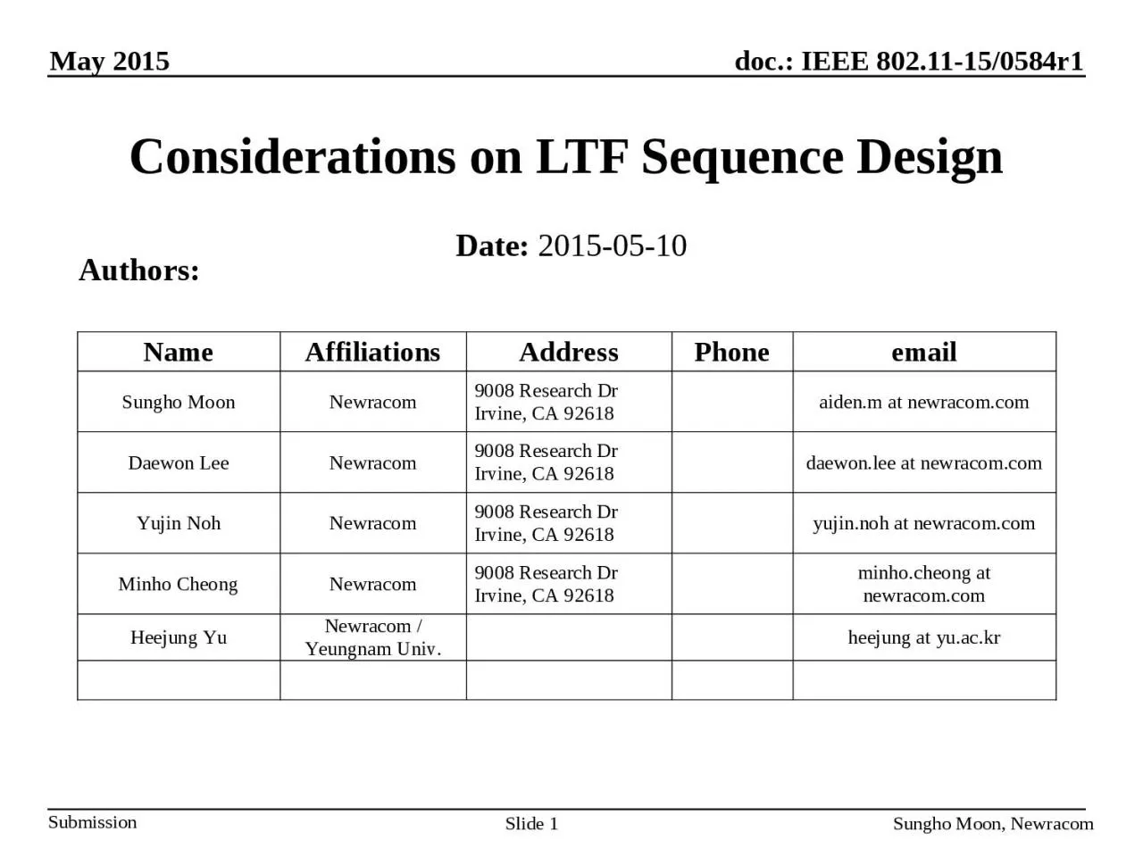 PPT-Considerations on LTF Sequence Design