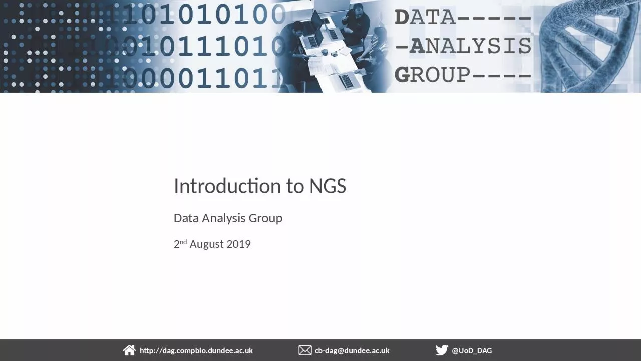 PPT-Data Analysis Group Introduction to NGS