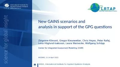 New GAINS scenarios and