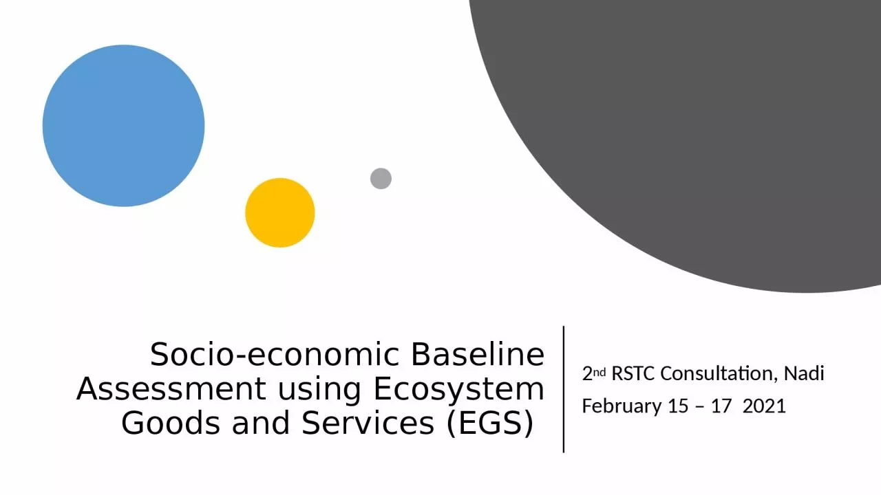 PPT-Socio-economic Baseline Assessment using Ecosystem Goods and Services (EGS)