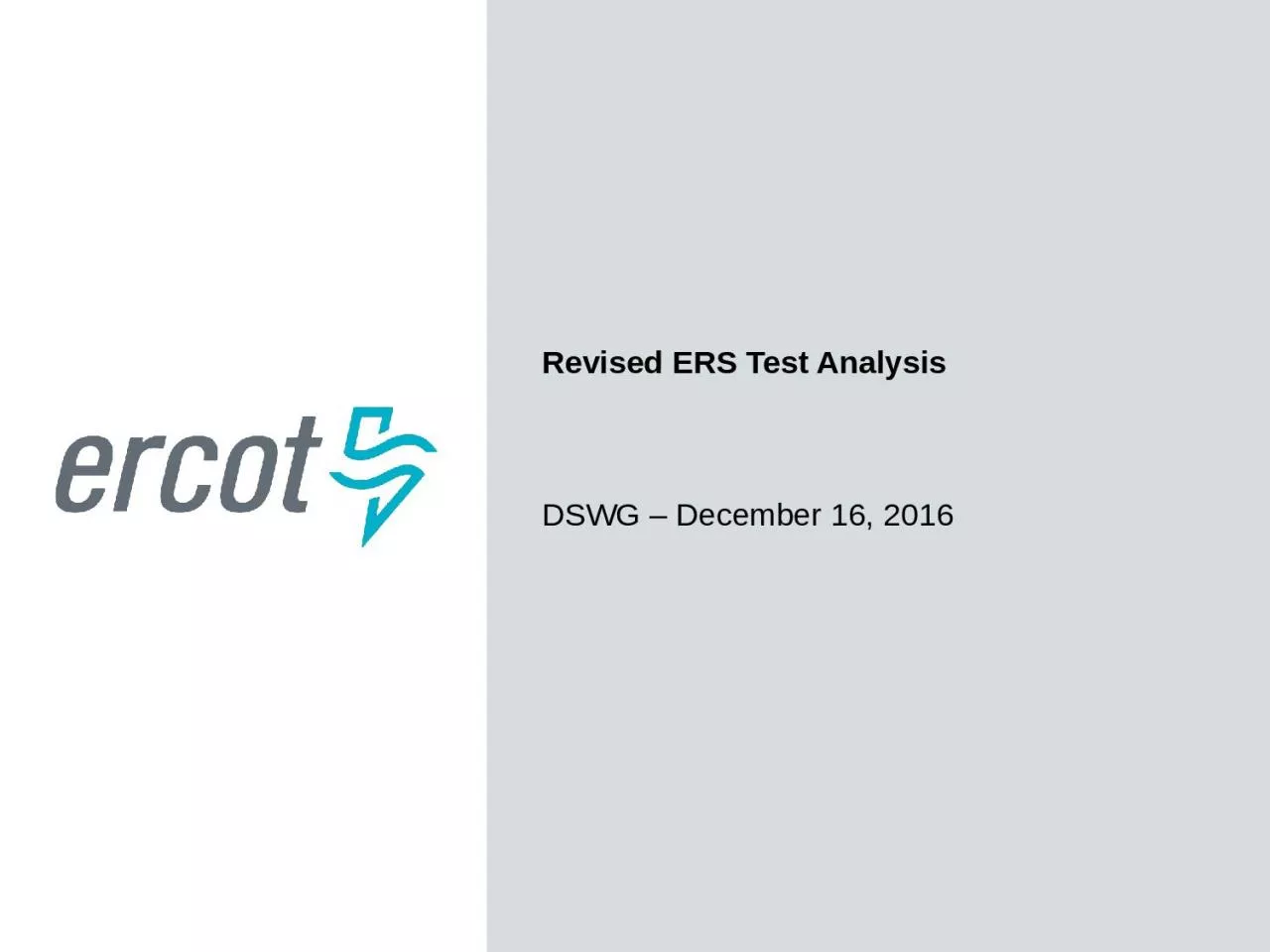 Revised ERS Test Analysis