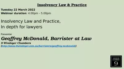 Insolvency Law & Practice