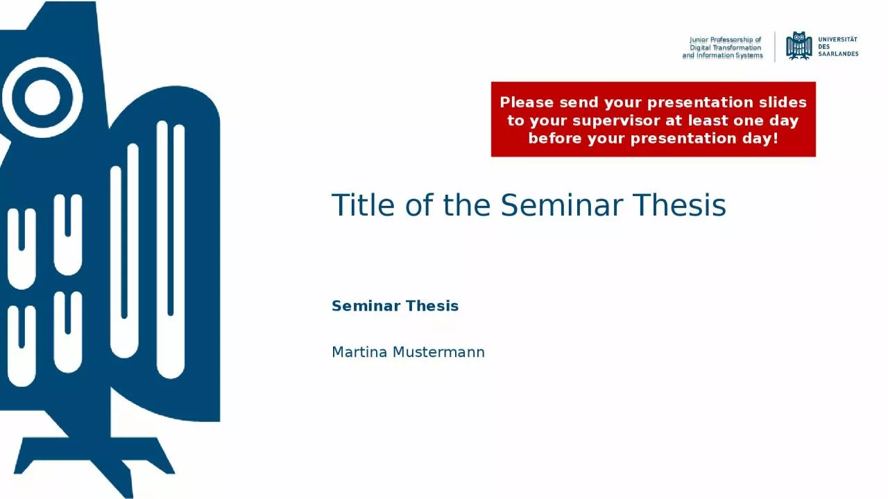 Title of the Seminar Thesis