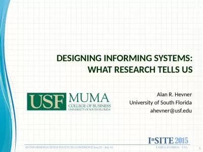 Designing Informing systems: What Research Tells Us