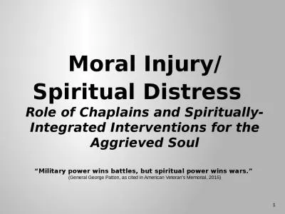 Moral Injury/ Spiritual Distress