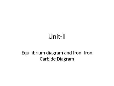 Unit-II Equilibrium diagram and Iron -Iron