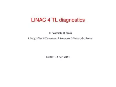 LINAC 4 TL diagnostics L4 BCC – 1 Sep 2011