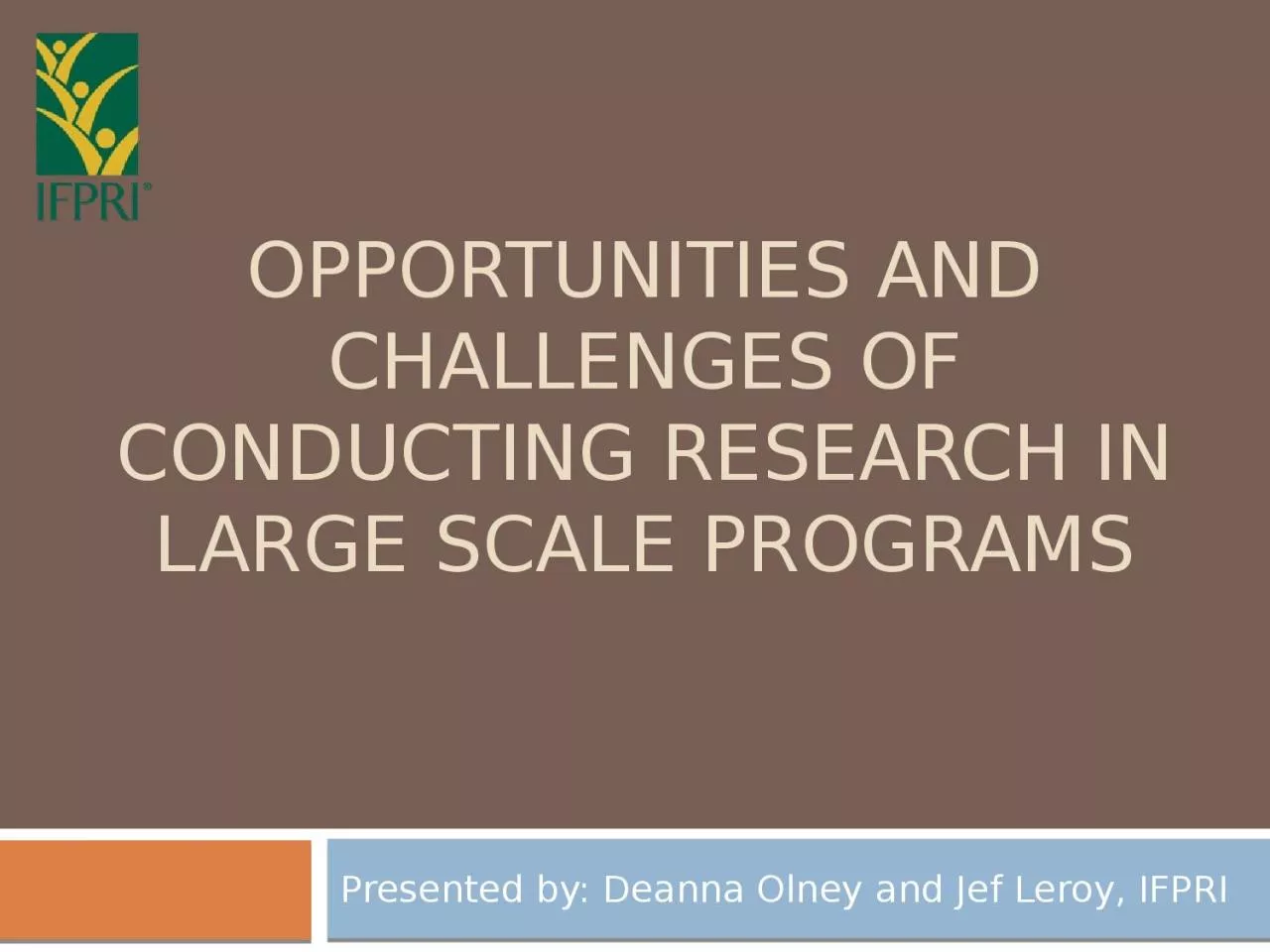 PPT-Opportunities and challenges of conducting research in large