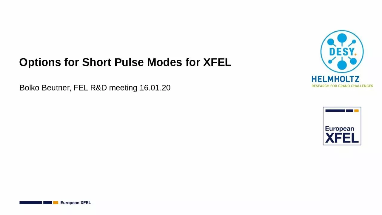 PPT-Options for Short Pulse Modes for XFEL