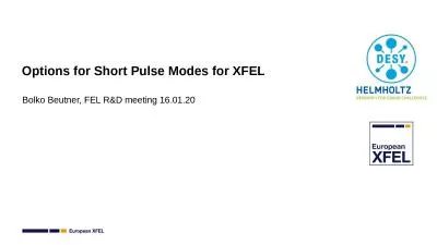 Options for Short Pulse Modes for XFEL