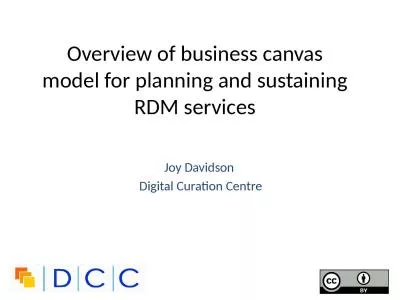 Overview of business canvas model for planning and sustaining RDM