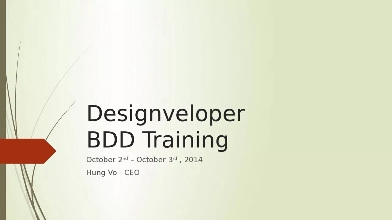 Designveloper BDD Training