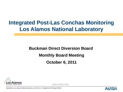 Integrated Post-Las Conchas Monitoring