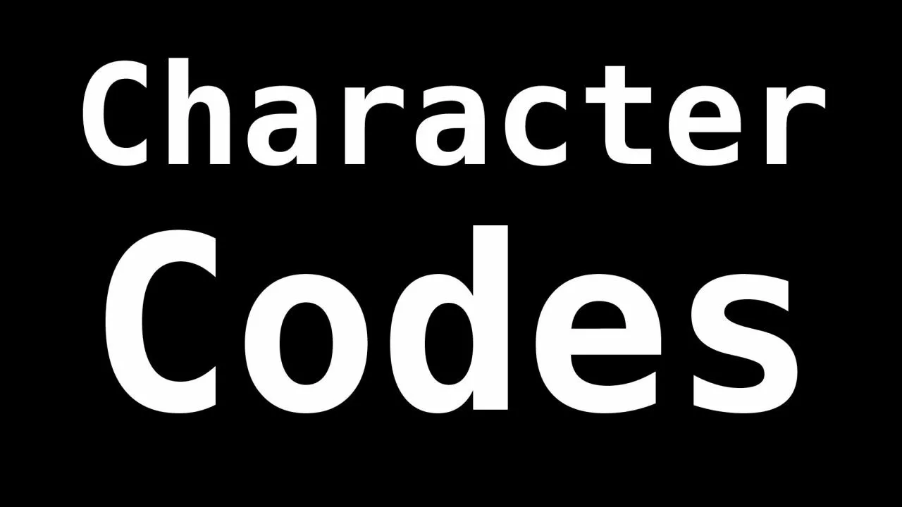 Character   Codes Communications Codes