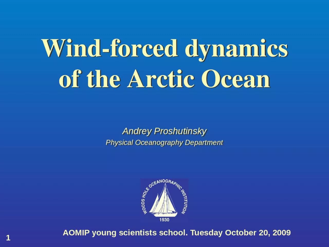 Wind-forced dynamics of the Arctic Ocean