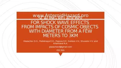 SCALING RELATIONS  FOR SHOCK WAVE EFFECTS