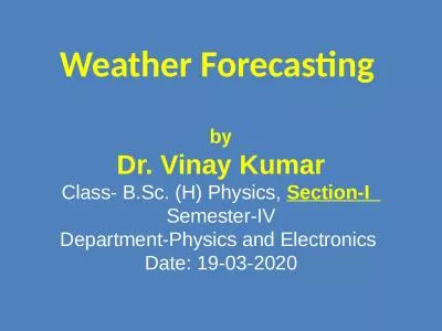 Weather Forecasting by Dr.