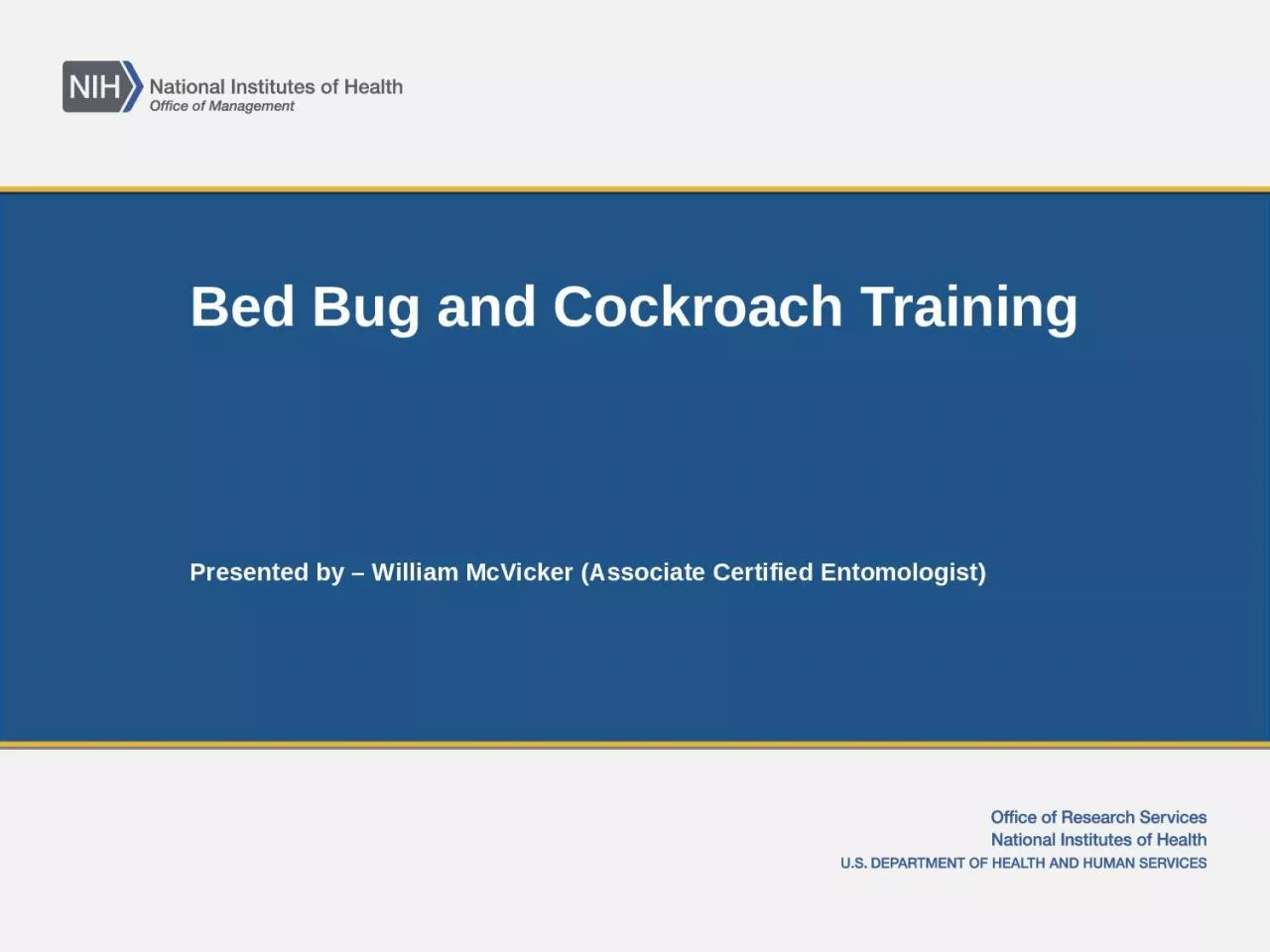 PPT-Bed Bug and Cockroach Training