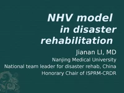 NHV model  in disaster rehabilitation