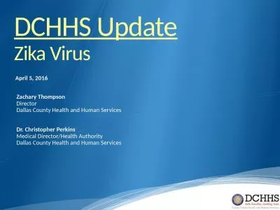 DCHHS Update Zika Virus