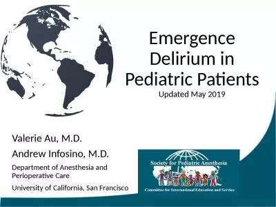 Emergence Delirium in Pediatric Patients