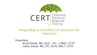 Responding to the Effects of Trauma in the Classroom