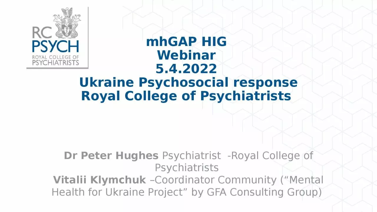 PPT-mhGAP HIG Webinar 5.4.2022