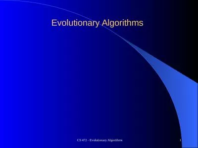 CS 472 - Evolutionary Algorithms