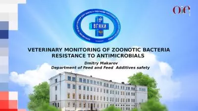 VETERINARY MONITORING OF ZOONOTIC BACTERIA RESISTANCE TO ANTIMICROBIALS