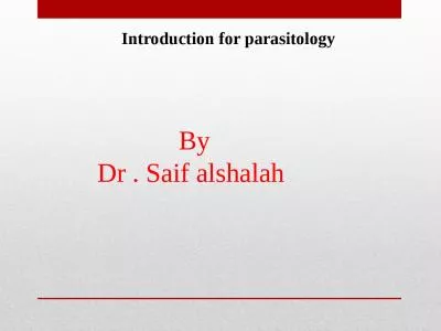 Introduction  for parasitology