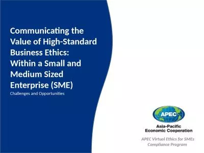 APEC Virtual Ethics for SMEs Compliance Program