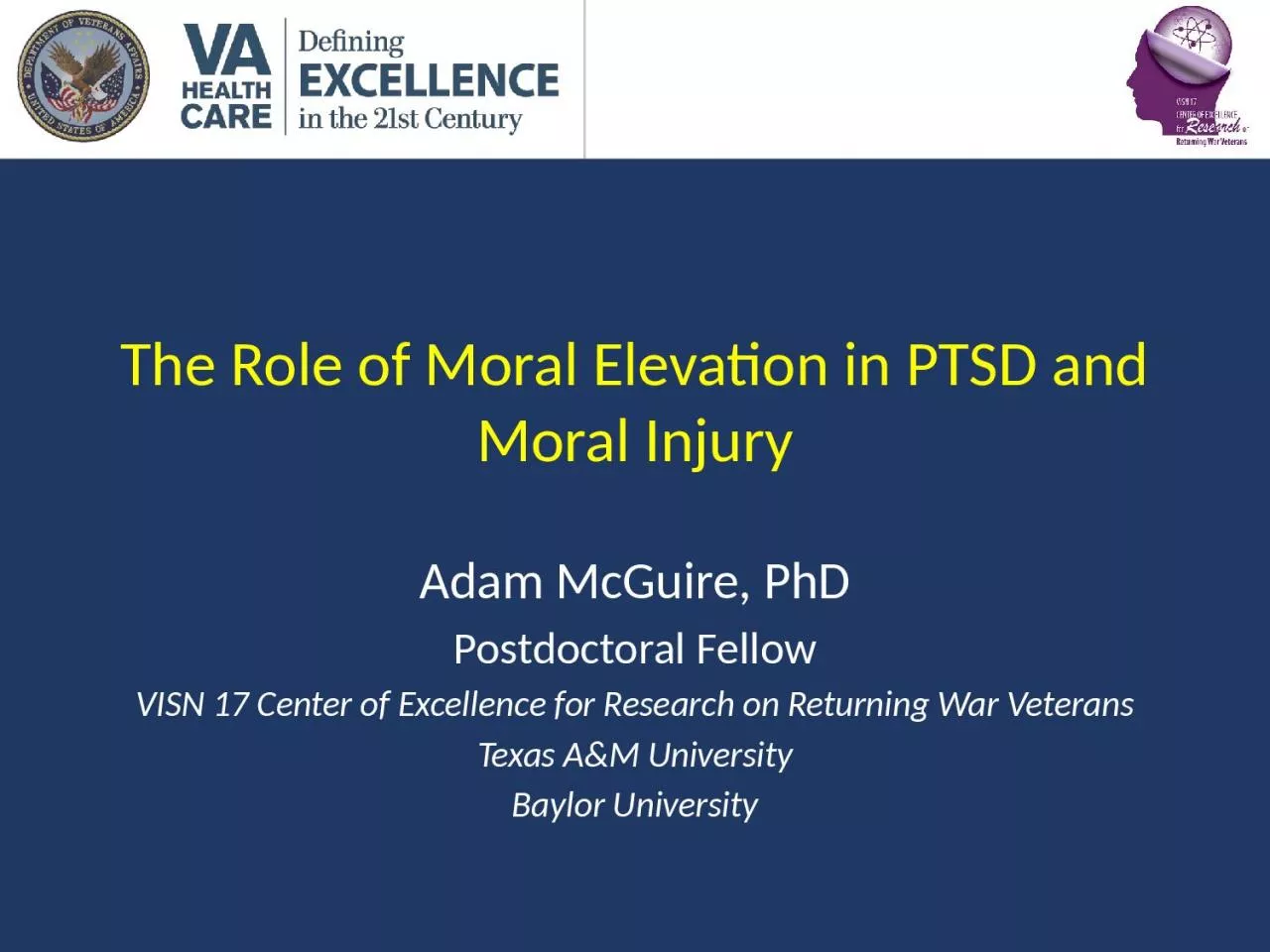 PPT-The Role of Moral Elevation in PTSD and Moral Injury