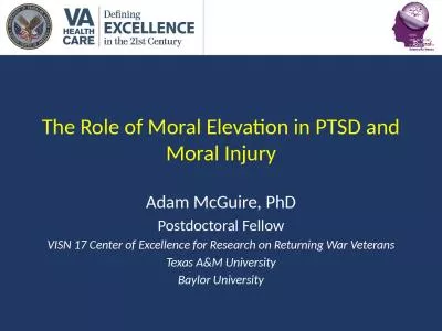 The Role of Moral Elevation in PTSD and Moral Injury