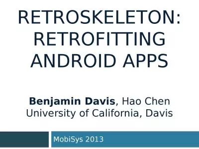 RetroSkeleton :  Retrofitting Android Apps