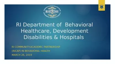 RI Department of  Behavioral Healthcare, Development Disabilities & Hospitals