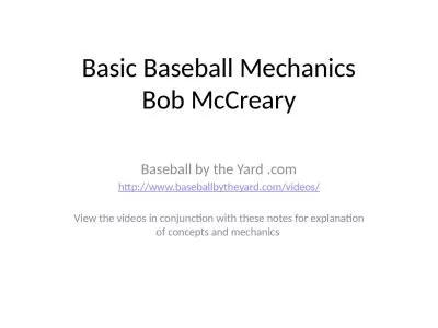 Basic Baseball Mechanics