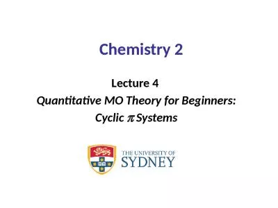 Chemistry 2 Lecture 4  Quantitative MO Theory for Beginners: