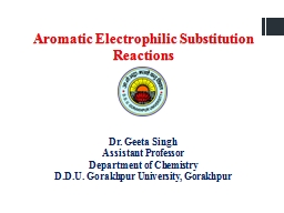 Aromatic Electrophilic Substitution Reactions