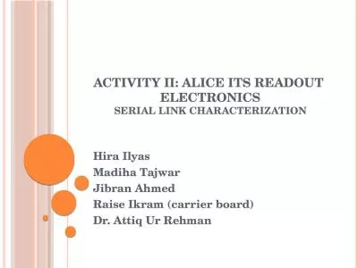 Activity II: ALICE  ITS Readout