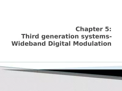 Chapter 5: Third  generation systems-Wideband Digital Modulation