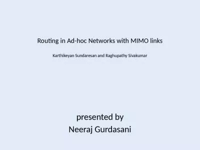 Routing in Ad-hoc Networks with MIMO links