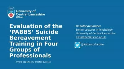Evaluation of the ‘PABBS’ Suicide Bereavement Training in Four Groups of Professionals