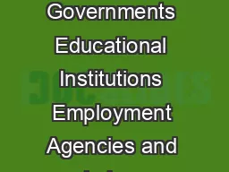  Equal Employment Opportunity is   Private Employers State and Local Governments Educational