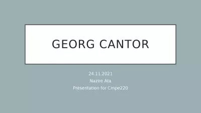 Georg   Cantor 24.11.2021