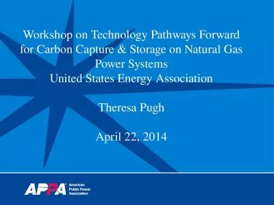 Workshop on Technology Pathways Forward for Carbon Capture & Storage on Natural Gas