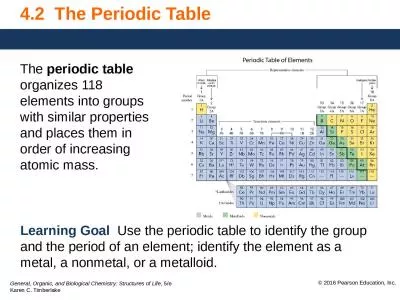 4.2  The Periodic  Table