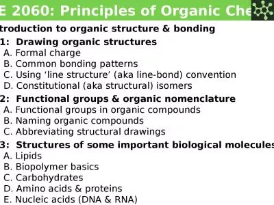 CHE 2060: Principles of Organic